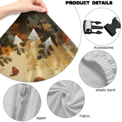 Suobstales Giraffe Butterfly Flower Pattern Office Chair Cover with Armrest Covers, Stretch Gaming Computer Chair Seat Cover Slipcovers Rotating Armchair Covers Thick High Back Office Seat Cover - color: Giraffe Butterfly Flower