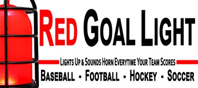 Ice Hockey Goal Light & Horn sounds and lights red when your team scores. Linked to & compatible with all arena scoreboard systems. Use with any mobile device or desktop pc on wifi network - style: All Sport RGB Light