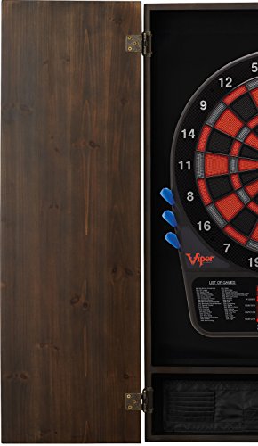 Viper Metropolitan Solid Wood Cabinet & Electronic Dartboard Play-Ready Bundle - color: Espresso, style: Premium Set