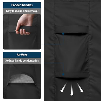 Easy-Going Rectangle Patio Furniture Cover Waterproof Outdoor Dining Table and Chair Cover Anti-UV Outside Sectional Sofa Set Covers (111"L x 74"W x 28"H, Black) - color: Black, size: 111"L x 74"W x 28"H