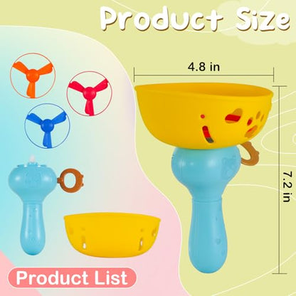 Outdoor Flying Disc Launcher Toys Set Pull-String Launchers Flying Toys Summer Fun Outdoor Activities