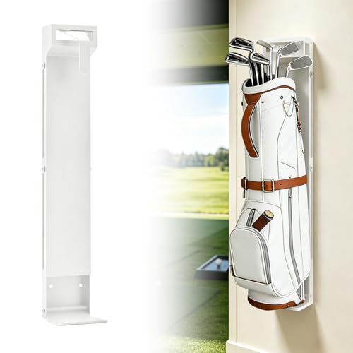 KAXIWEI Wall Mount Golf Bag Storage Stand Organizer Rack for Garage - color: White