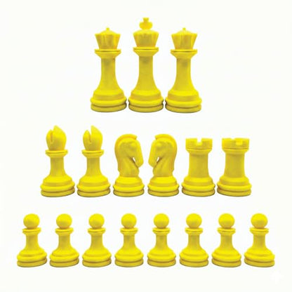 Staunton Chess Pieces Half Set, 17 Yellow Pieces, 3.75" King | Made in USA - color: Yellow