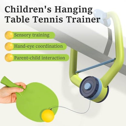 Door Ping Pong Game Over The Door, Adjustable Doorway Game Pingpong, Hanging Table Tennis Trainer Portable Set, (1 Pcs Trainer 6 Balls) Door Pong Game for Kids with Racket and Balls