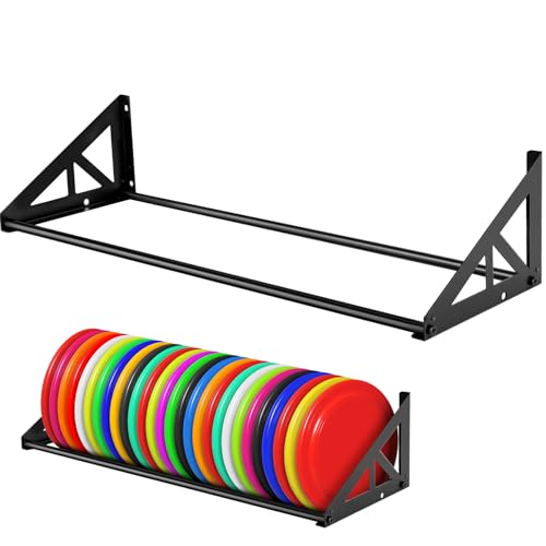 Weysat 1/2 Pack Disc Golf Storage Rack Wall Mount Disc Golf Accessories Organizer Rack Holder Basket Shelf for Home Garage - style: Metal
