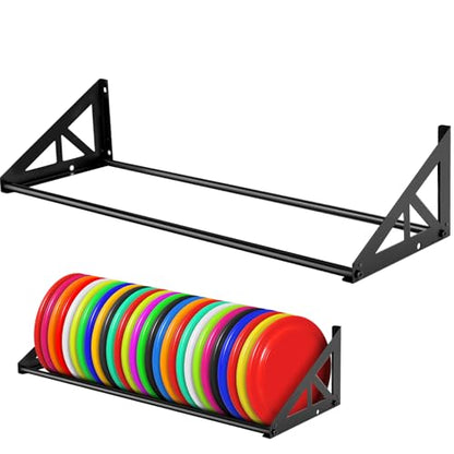 Weysat 1/2 Pack Disc Golf Storage Rack Wall Mount Disc Golf Accessories Organizer Rack Holder Basket Shelf for Home Garage - style: Metal