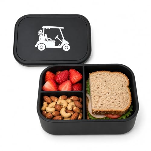LIAPELA Golf Snack Box On-Course Food Container for Golf Cart, Leak Resistant Lunch Box with Compartments, Premium Golf Accessory Gift for Men, Women, Dad, Golfers