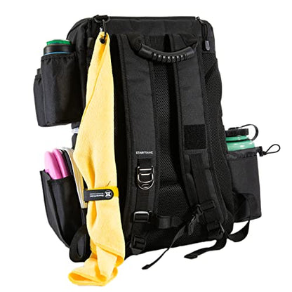 STAR FRAME Brick 3.0 Disc Golf Bag With Cooler | Large Insulated Built-in Cooler with 24-Can Capacity | 16-Disc Frisbee Golf Backpack | Light Durable Black Disc Golf Bag | Huge Storage & Putter Pocket