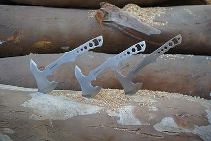 Professional Throwing Axe Set, 6 Pack 11.5" Stainless Steel Throwing Axes - Axe Throwing Game, Competition & Target Practice, Tomahawk Hatchets with Nylon Sheath - style: Blank Stainless Steel