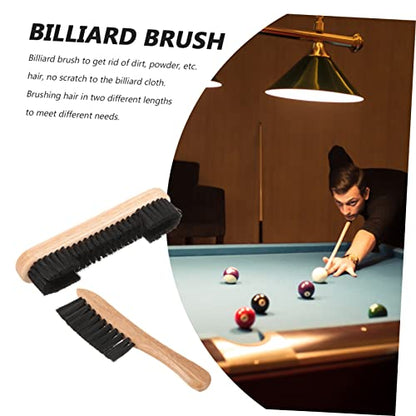 2pcs Wooden Pool Table Cleaning Brush Set Essential Felt Brush for Billiard Table Maintenance Includes and Rail Dust for Cleaning