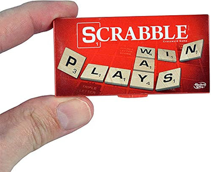 World's Smallest Scrabble, Miniature Magnetic Board, 98 Letters, 5 Blank Tiles & Portable Case, Family Game, Classic Scrabble Game, Perfect for Stocking Stuffers, Easter Gifts, Party Favors, Ages 8+
