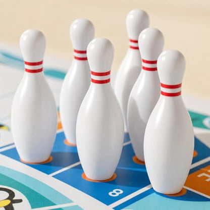 Board Game, Shuffleboard Mat 80x30cm, Portable 2-in-1 Desktop Game for Kids & Adults with 8 Rolling Discs - style: 5-in-1 High-End Version