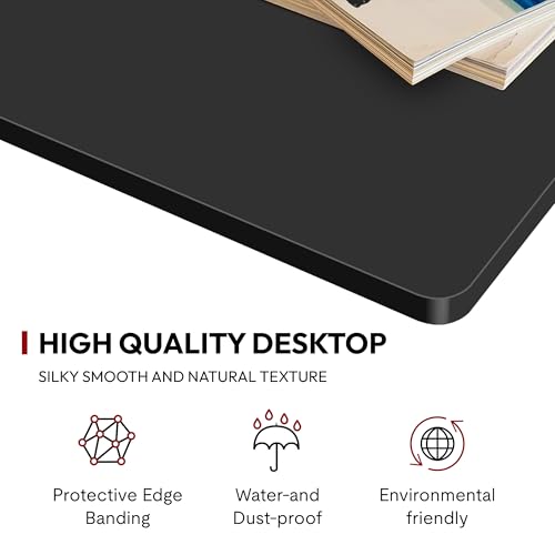 SANODESK Universal Tabletop 55"x28"x1" Thickness One-Piece Table Top Rectangular Particle Board for Standing Desk and Home Office Countertop DIY,Black Desk Top - color: Black, size: 55*28*1Inch
