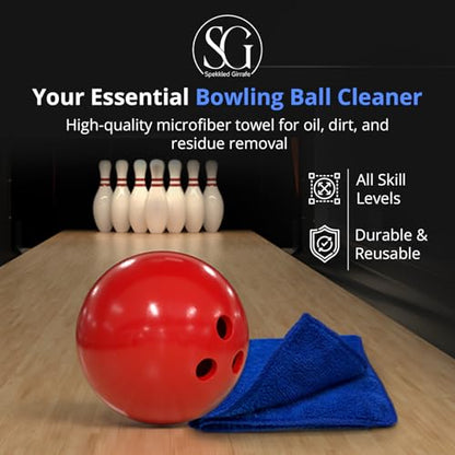 3-Pack Bowling Ball Cleaner Polishing Cloths – Oil, Scuff, and Belt Mark Cleaner - Restores Tack and Prolongs Lifespan of Ball - Microfiber Cleaning Cloth, 11.25"x11.25" Dirt Removal, Machine Washable