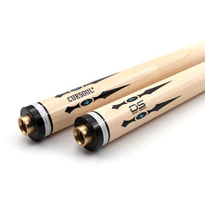CUESOUL 58" 19oz DS Maple Pool Cue Stick Set with 2 Shaft,13mm Tip with Hard Cue Case 1x1