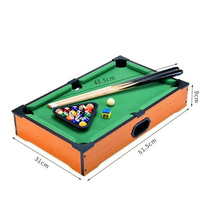 SM SunniMix Mini Tabletop Pool Set Wood Balls Cues Portable Snooker Miniature Billiard Game for Desktop Game Room Living Room Travel Kids