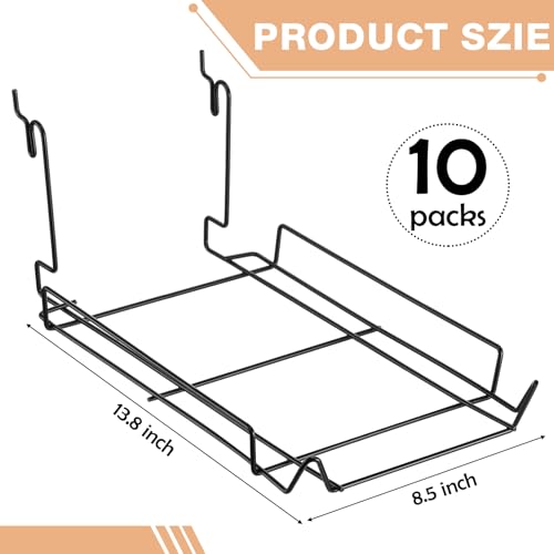 Yaocom 10 Pcs Wire Hat Rack Display for Slatwall, Grid, Pegboard, Metal Multifunctional Retail Shelves Organizer for Home Shop Store Boutique, Black