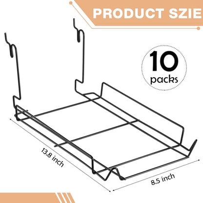 Yaocom 10 Pcs Wire Hat Rack Display for Slatwall, Grid, Pegboard, Metal Multifunctional Retail Shelves Organizer for Home Shop Store Boutique, Black