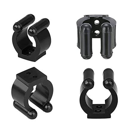 Wall Mounted Fishing Pole Holder - 20pcs Black Rubber Rod & Cue Clips for Pool & Fishing Storage Rack