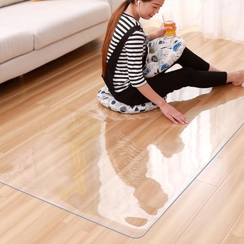 Clear PVC Mat for Desk Thickness 0.04in Home Floor Protector Mat Desk Writing Mat for Office Gaming Chairs Coffee Table Bedroom(20x20in) - size: 20x20in