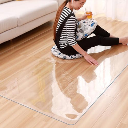 Clear PVC Mat for Desk Thickness 0.04in Home Floor Protector Mat Desk Writing Mat for Office Gaming Chairs Coffee Table Bedroom(12x12in) - size: 12x12in
