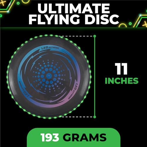 Toysery LED Light Up Fresbee - Glow in The Dark Fresbee for Kids and Adults, Flying Disc Adventure for Day and Night - Easy to Use Ideal for Camping Game - color: Green
