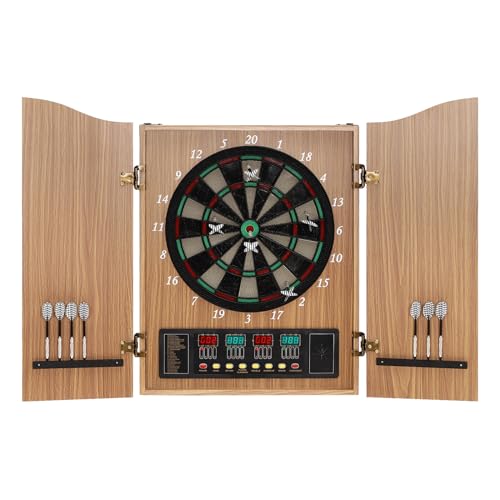 Dart Boards Electronic Dart Board LED Electric Digital Dart Boards Multiplayer Dart Board with 12 Darts Casual Dartboard Cabinet for Offices, Gardens, Party Rooms