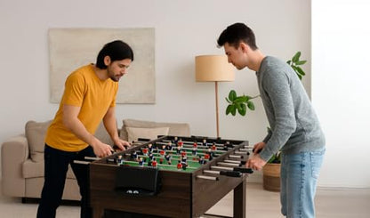 KICK Quad 48" 4-in-1 Multi Game Table – Foosball, Billiards/Pool, Glide Hockey & Ping Pong - color: Brown