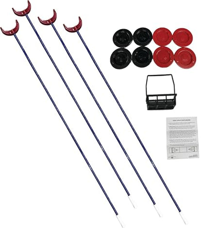 Allen Shuffleboard USA Shuffleboard Set with Recreation Discs, Fiberglass Cues, Disc Carrier, & Shuffleboard Rules