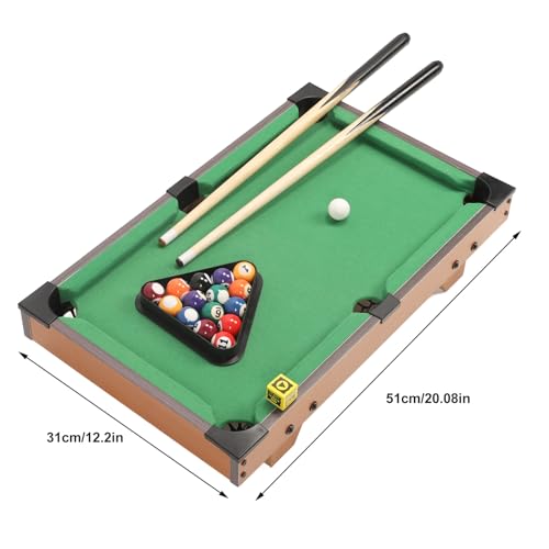 Billiards Game 51x31cm Portable Excellent Impact Resistance Large Space Pool Table 16 Billiard Balls 2 Sticks 1 Tripod Desktop Billiards for Parent Child Interaction Office