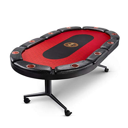 Triton Premium Foldable Poker Table - Poker Table for 10 Players Long-Lasting, Luxurious Vegas Style Casino Experience at Home, Padded Armrests and Cup Holders, Perfect for Texas Holdem Games - size: 10 Player with Table Only