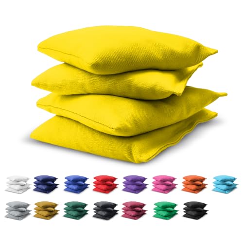 GoSports Cornhole Bean Bags Set of 4-16 Colors Available - Regulation All Weather, Mix and Match - color: Yellow