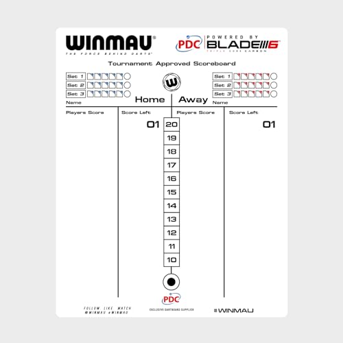 Winmau Dry Wipe Darts Scoreboard
