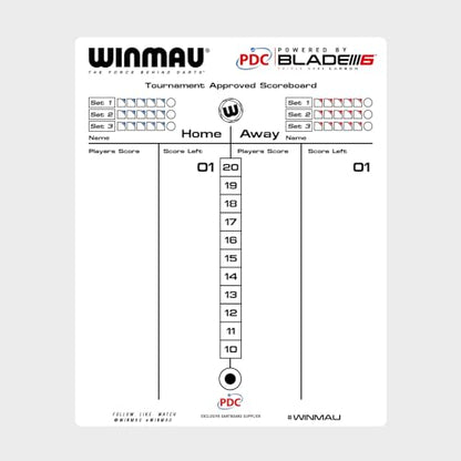 Winmau Dry Wipe Darts Scoreboard