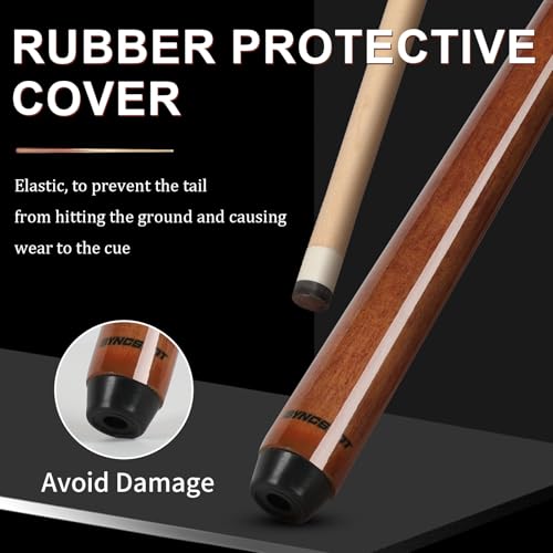 Pool Cue Stick Set of 6: 36" 42" 48" 52" 57" 13mm Tips Maple&Maras Wooden 1-Piece Billiard Cue Sticks, Pool Sticks for Adults Kids Beginners Billiards House Bar Small Space Pool Tables