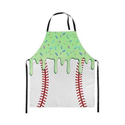 Castle Fairy Ice Cream Drip Baseball Kids Kitchen Apron - color: Green
