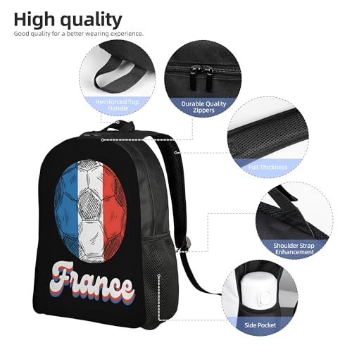 France Football Soccer Flag Backpacks For Men Women Book Bag Travel Hiking Camping Work Lightweight - color: Ye25