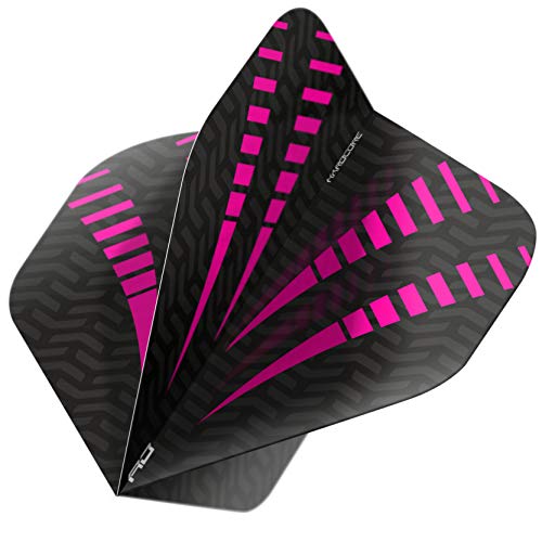 RED DRAGON Hardcore Radical Black & Purple Burst Extra Thick Standard Dart Flights - 4 Sets Per Pack (12 Dart Flights in Total)