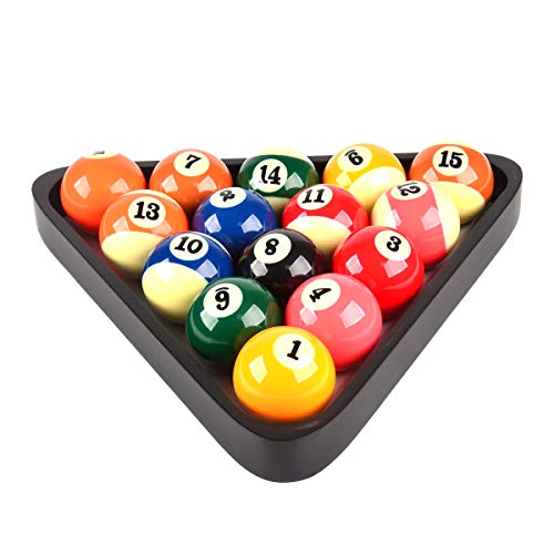 Solid Wood Pool Ball Triangle Rack, Pool Table Ball Holder Positioning Rack,2-1/4" Pool Ball Rack - color: Black