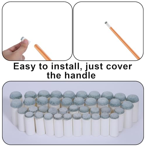 40 Pcs Slip On Pool Cue Tips, 4 Sizes 9mm/10mm/12mm/13mm Tacos De Billar, Pools Stick Tip Pools Table Accessories Pool Cue Tips Replacement Kit