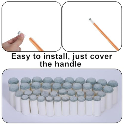 40 Pcs Slip On Pool Cue Tips, 4 Sizes 9mm/10mm/12mm/13mm Tacos De Billar, Pools Stick Tip Pools Table Accessories Pool Cue Tips Replacement Kit