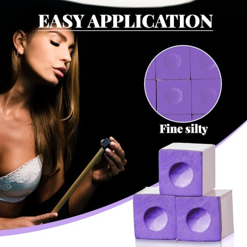 Junkin Pool Chalk Cubes for Billiard Cue Sticks, 48/72/108Pack Options, Table Accessories for Clubs, Bars & Home - color: Purple