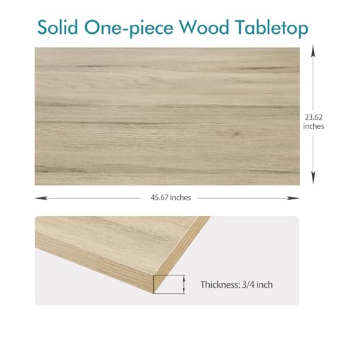 Kaboon Universal Tabletop 45.67"x23.62", Solid One-Piece Melamine Table Top, Double Desk L-Desk DIY, Home and Office, Oak/Grey Tone - color: Oak, size: 46x24