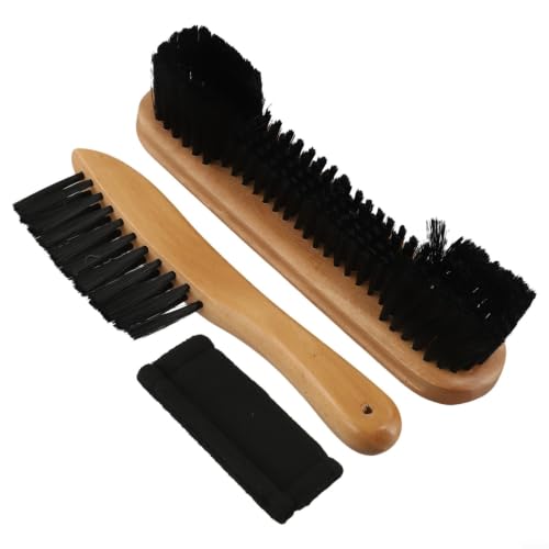 Wooden Pool Table Brush and Cleaner Set with Cloth for Sweeping Felt, Billiards Table Accessories for Home Game Room Maintenance(9inch)