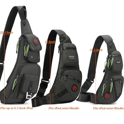 NICGID Sling Bag Chest Shoulder Backpack Crossbody Bags Casual Daypack for Men Women - color: Black-1