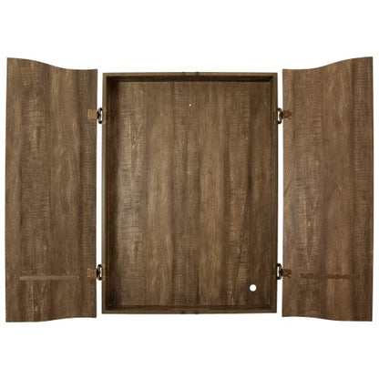 DMI Sports MI Sports Brown CricketPro Dartboard Cabinet | Designed for Arachnid 15.5” CricketPro 900, 800, 750, 650 Electronic Dartboards | Does Not Include Dartboard