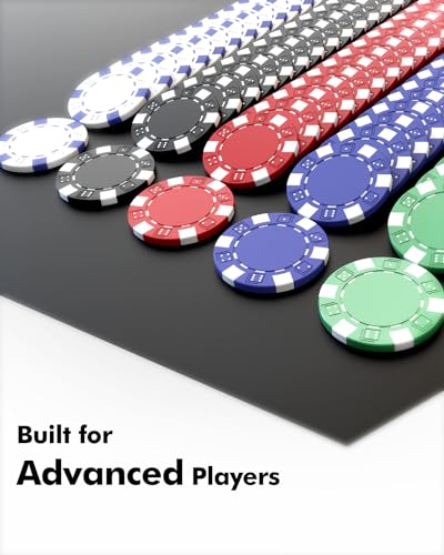 HEITOK Poker Chips, 500PCS Poker Chip Set with Aluminum Travel Case, Waterproof of 11.5 g Poker Set for Texas Holdem Blackjack Gambling | 500 blank 11.5g iron-core poker chips with aluminum case, cards, dice and buttons for 2-10 player game nights - size: