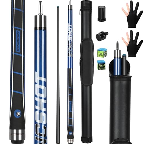 Carbon Fiber Pool Cue Stick 58" Professional Pool Sticks for Adults Full Carbon Technology Tacos De Billiar Low Deflection Billiard Pool Table Cues 3 Colors Available - color: Blue-H1