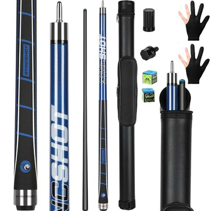Carbon Fiber Pool Cue Stick 58" Professional Pool Sticks for Adults Full Carbon Technology Tacos De Billiar Low Deflection Billiard Pool Table Cues 3 Colors Available - color: Blue-H1