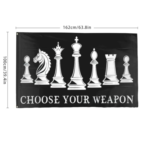 Choose Your Weapon Retros Chess Master Pieces Game Club Humor Flag For College - color: white3